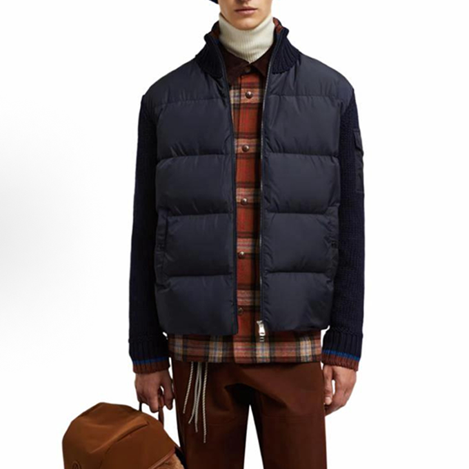 moncler cardigan wool cashmere blend zip down jacket